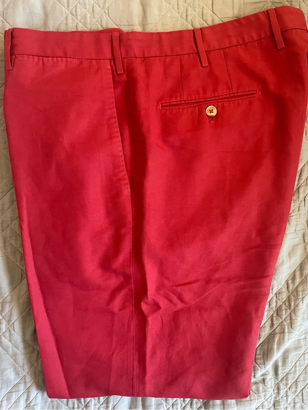 INCOTEX Flat Front Regular Fit Chinolino Trouser in Red Size 56 US 40 $395
